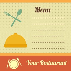 Editable Vector of Restaurant Menu Vector with Flat Retro Style and Square Layout