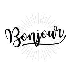 bonjour lettering overlay set. Calligraphy photo graphic design element. Sweet cute inspiration typography. © Zaozaa