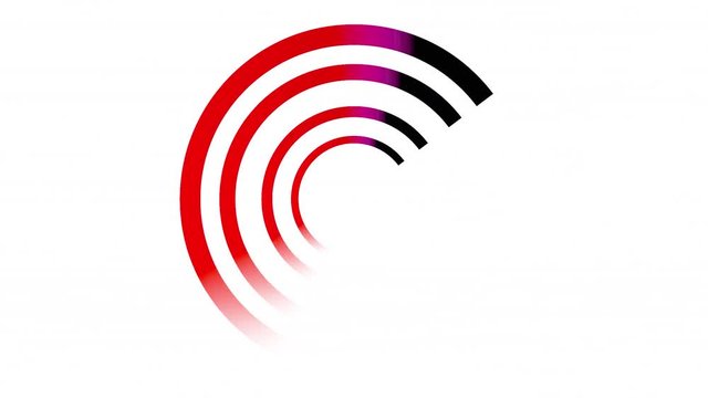 A loader - spinner animation: a locking target of a modern weapon, white-to-red gradient. Use: fake mock video buffering / loading. White background.
