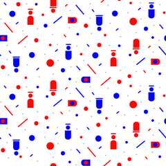 Red and blue seamless pattern