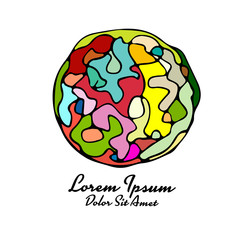 Abstract circle design element, colorful background