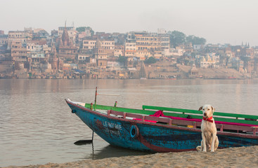 Holy city Varanasi and Ganges river