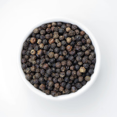 Black pepper was placed isolate is on a white background