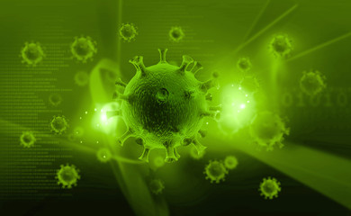 3d render of virus on abstract science background