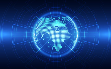 vector digital global technology concept, abstract background