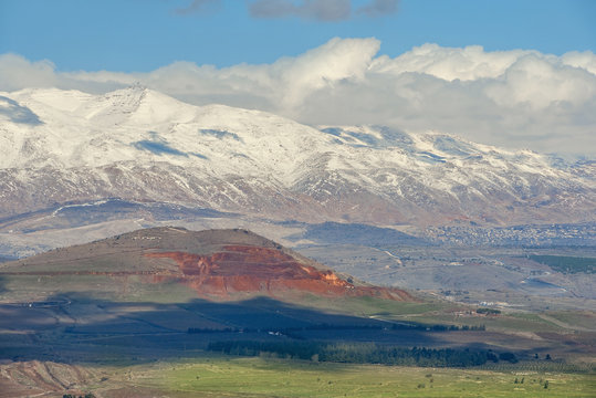 snow on Mount Hermon, Golan Heights, Israel