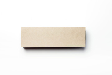 a ivory empty paper box closed isolated white.