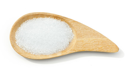 organic sugar in spoon isolated on white background