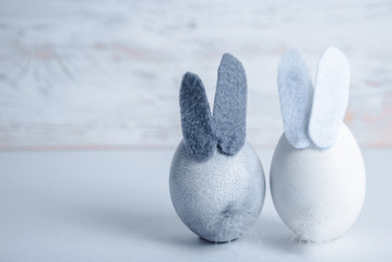 Cute creative eggs looks like bunny