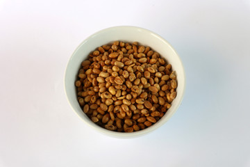  a bowl of spill fried soybean