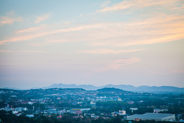 Fototapeta premium Cityscape with sky from high view scenic | Building town background