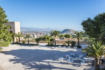 Inside Santa Barbara castle in Alicante. Valencia province. Spain. 