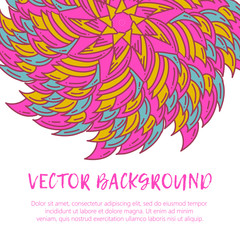 Square invite template. Vector invitation with mandala design element.