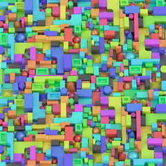 Colorful different geometric figures.