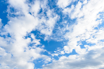 Beautiful cirrus clouds against the blue sky