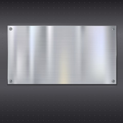 Metal plate over grate texture with screws, stainless steel metal with place for your text, illustration for your design.