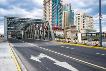 Fototapeta premium urban traffic road with cityscape in modern city of China.