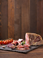 smoked jambon  with tomato