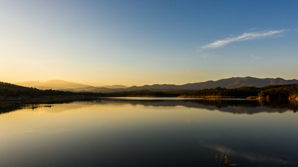 Fototapeta na wymiar Beautiful reservoir in the evening
