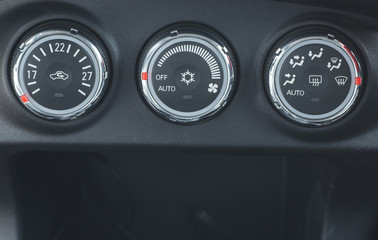Modern automobile dashboard closeup