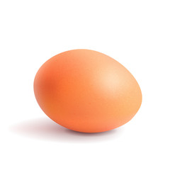 Realistic chicken egg. Easter, chicken, orange, birth. 3D Vector