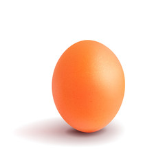 Realistic chicken egg. Easter, chicken, orange, birth. 3D Vector
