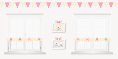 Royal baby room with window and frames vol.1