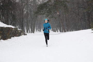 The young woman training in Winter Park