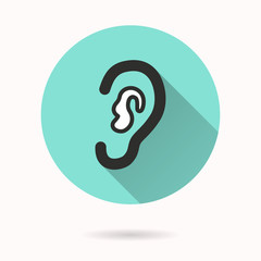 Fototapeta premium Ear - vector icon.