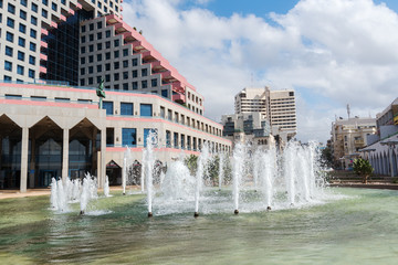 Fountain in Tel Aviv, Israel.