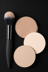 Various face powder and brush