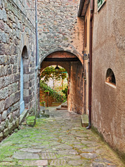 Arcidosso, Grosseto, Tuscany, Italy: old alley and underpass in the old town