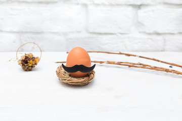 Beautiful Easter composition with hipster eggs