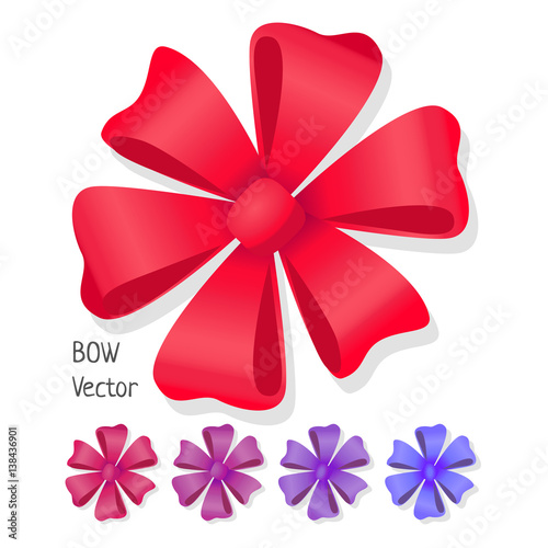 "Bow Vector set. Luxury Flower Made from Ribbons." fichier vectoriel