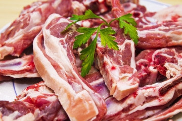 Plate of lamb chops
