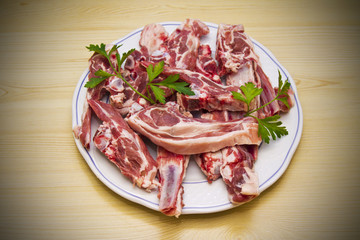 Plate of lamb chops