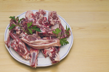 Plate of lamb chops