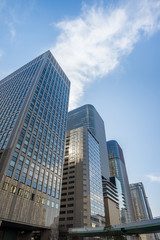 Fototapeta na wymiar Office buildings in Osaka Japan