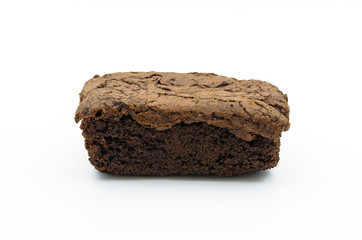 A Chocolate Brownie isolated on whtie background.