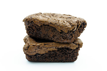 A Chocolate Brownie isolated on whtie background.