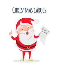 Santa Claus Sing Xmas Carols. Singer Actor