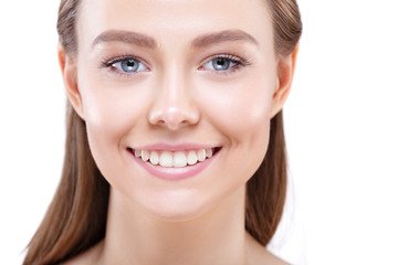 Young woman beauty face portrait