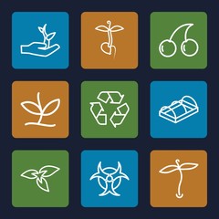 Set of 9 bio outline icons