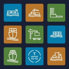 Set of 9 tanker outline icons