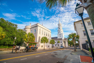 Fototapeta na wymiar Historical downtown area of Charleston