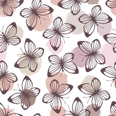 Seamless pattern with butterflies.
