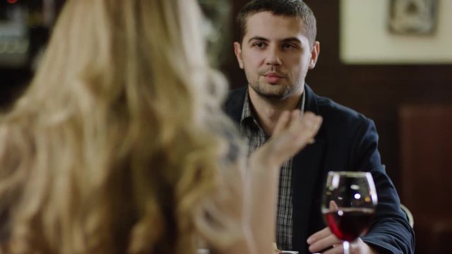 blondie telling to partner in restaurant
