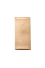 A luxury leather envelope isolated white.