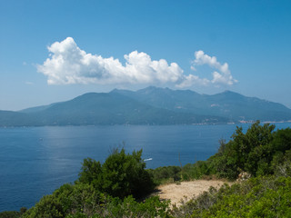 Blick von Enfola über den Golfo di Viticcio, Elba, Toskana, Italy