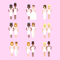 Gay marriage icons set